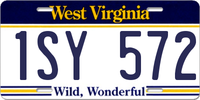 WV license plate 1SY572