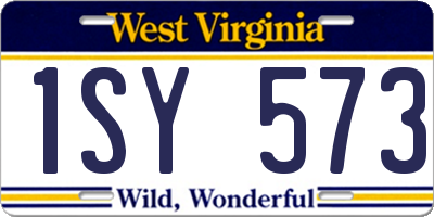 WV license plate 1SY573