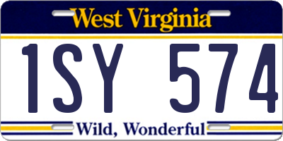 WV license plate 1SY574