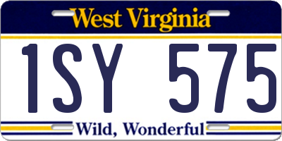 WV license plate 1SY575