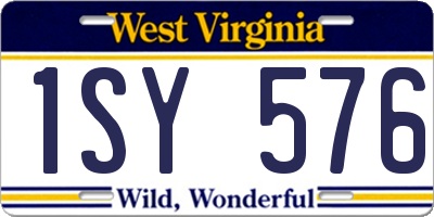 WV license plate 1SY576