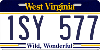 WV license plate 1SY577