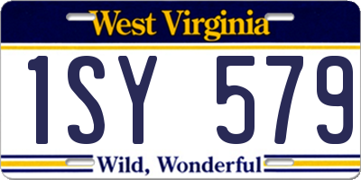 WV license plate 1SY579