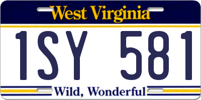 WV license plate 1SY581