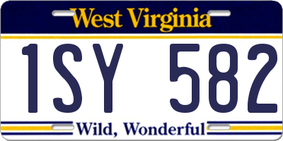 WV license plate 1SY582