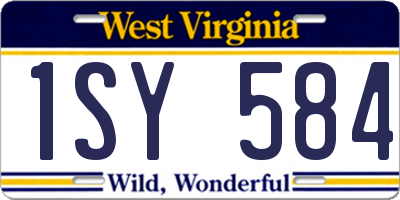 WV license plate 1SY584