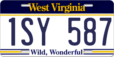 WV license plate 1SY587