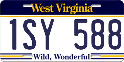 WV license plate 1SY588