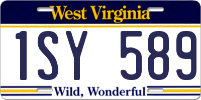 WV license plate 1SY589