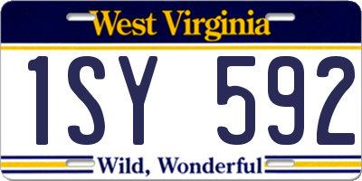WV license plate 1SY592