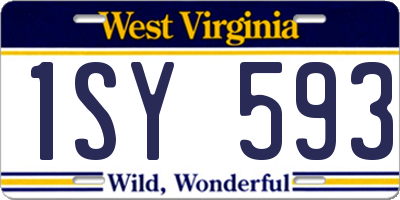 WV license plate 1SY593