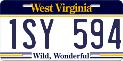 WV license plate 1SY594