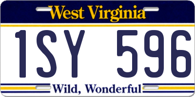 WV license plate 1SY596