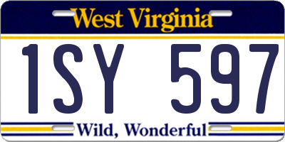 WV license plate 1SY597