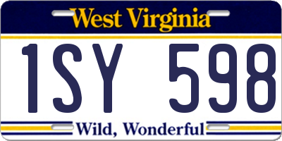 WV license plate 1SY598