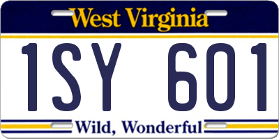 WV license plate 1SY601