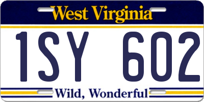 WV license plate 1SY602