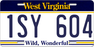 WV license plate 1SY604