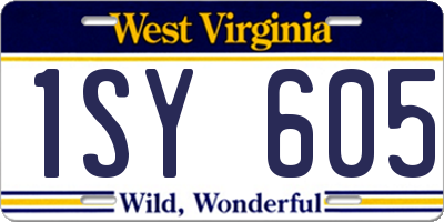WV license plate 1SY605