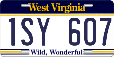 WV license plate 1SY607