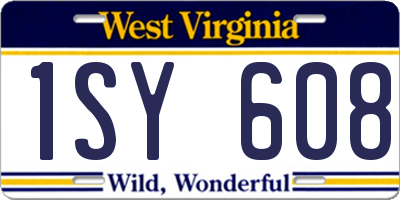 WV license plate 1SY608