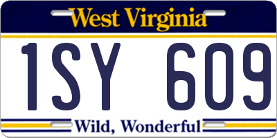 WV license plate 1SY609