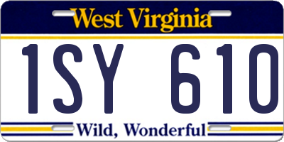 WV license plate 1SY610