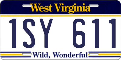 WV license plate 1SY611