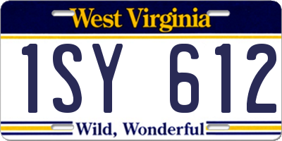 WV license plate 1SY612