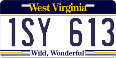 WV license plate 1SY613