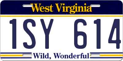 WV license plate 1SY614