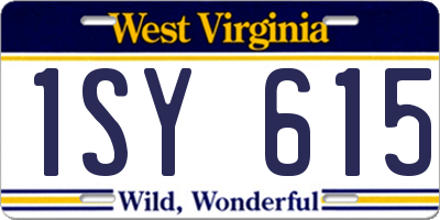 WV license plate 1SY615