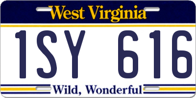WV license plate 1SY616