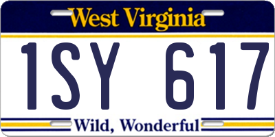 WV license plate 1SY617