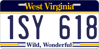 WV license plate 1SY618
