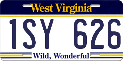 WV license plate 1SY626