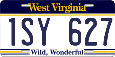 WV license plate 1SY627