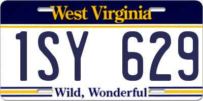WV license plate 1SY629
