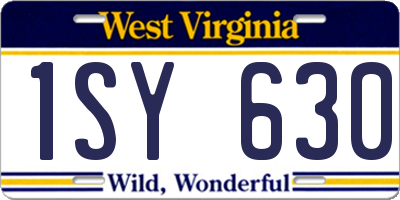 WV license plate 1SY630