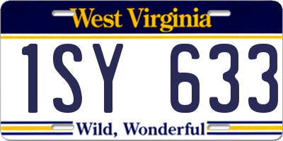 WV license plate 1SY633