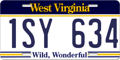 WV license plate 1SY634