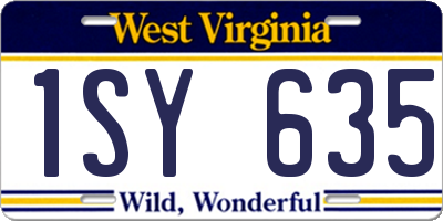 WV license plate 1SY635