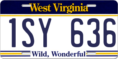 WV license plate 1SY636