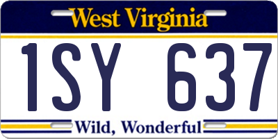 WV license plate 1SY637