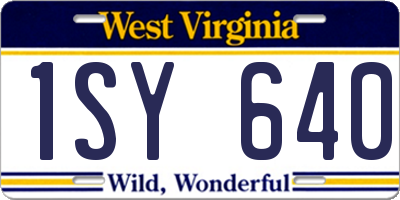 WV license plate 1SY640