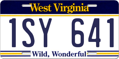 WV license plate 1SY641
