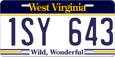 WV license plate 1SY643