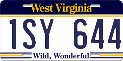 WV license plate 1SY644