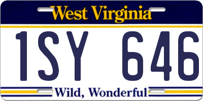 WV license plate 1SY646