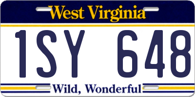 WV license plate 1SY648